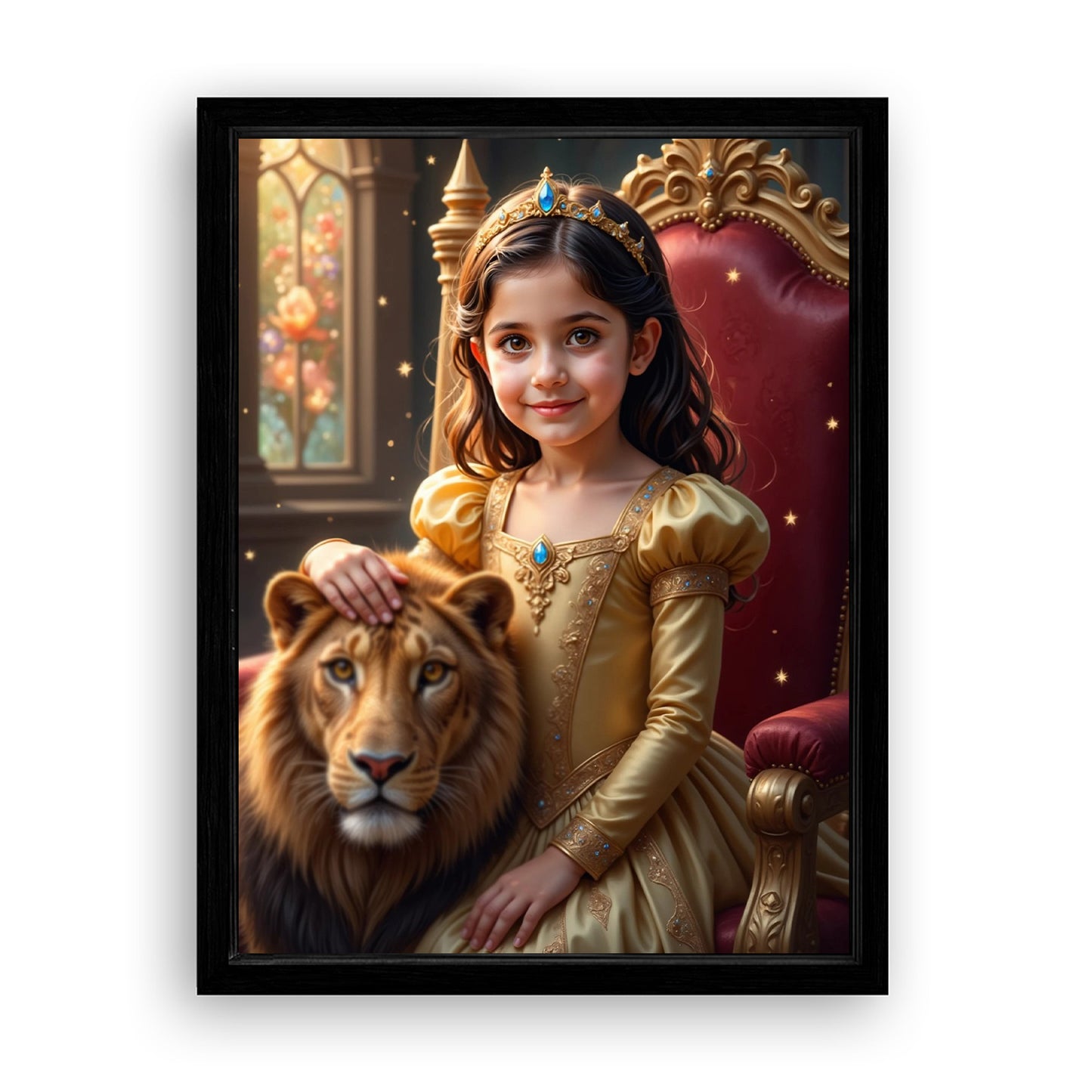 Save 33% When You Add A Frame To Your 18x24 'The Lionheart Princess' Canvas Now