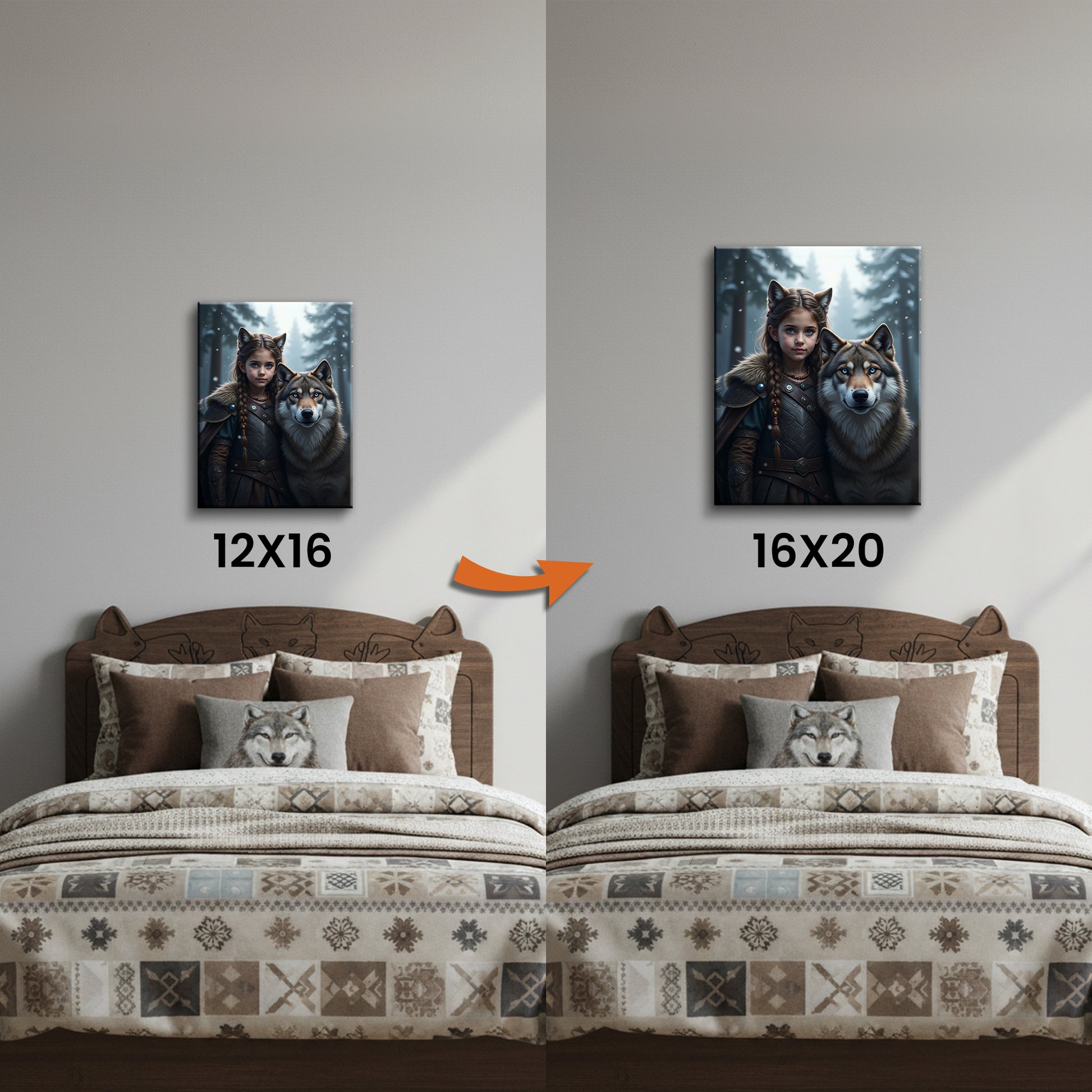 Upgrade Your 12x16 Inches 'The Winter Huntress' Canvas To 16x20 Inches Canvas