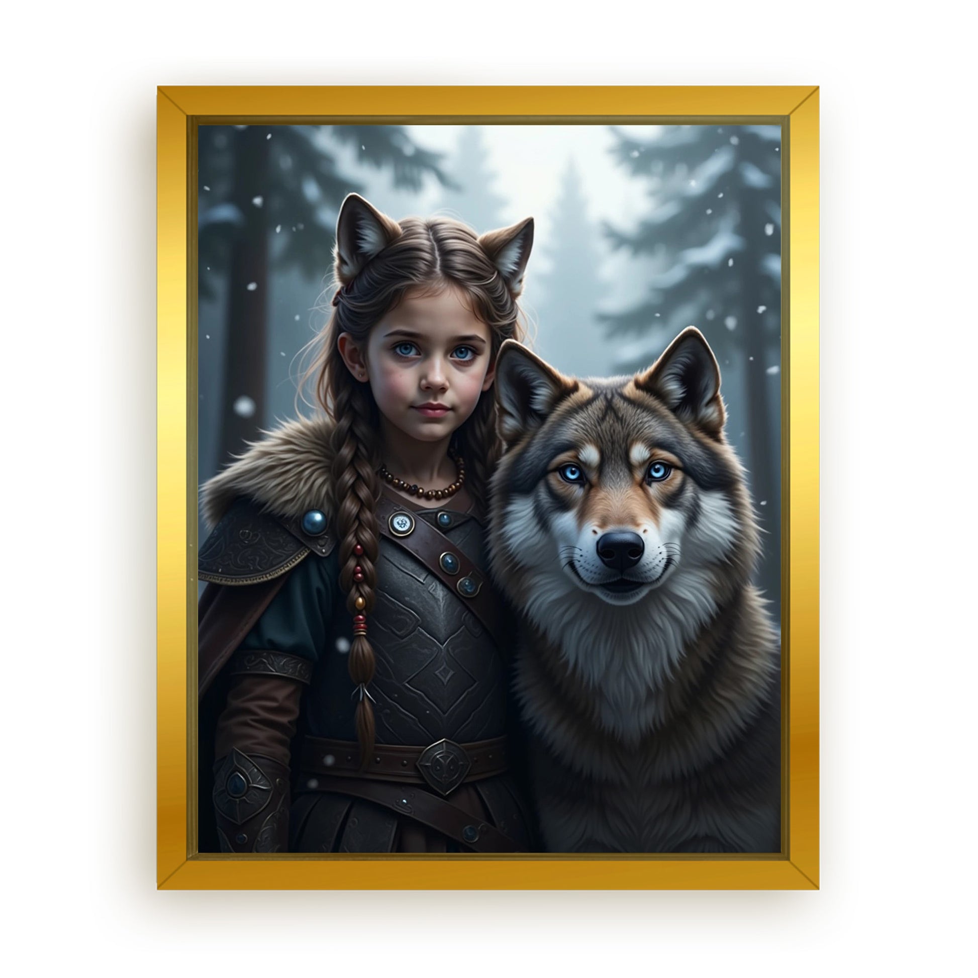 Save 33% When You Add A Frame To Your 10x08 'The Winter Huntress' Canvas Now