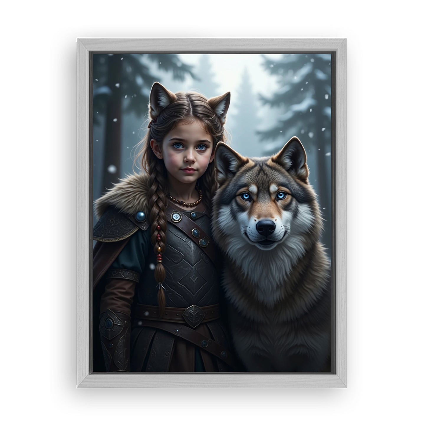 Save 33% When You Add A Frame To Your 18x24 'The Winter Huntress' Canvas Now