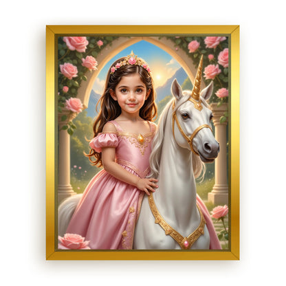 Save 40% When You Add A Frame To Your 12x16 'The Baby Unicorn Princess' Canvas Now