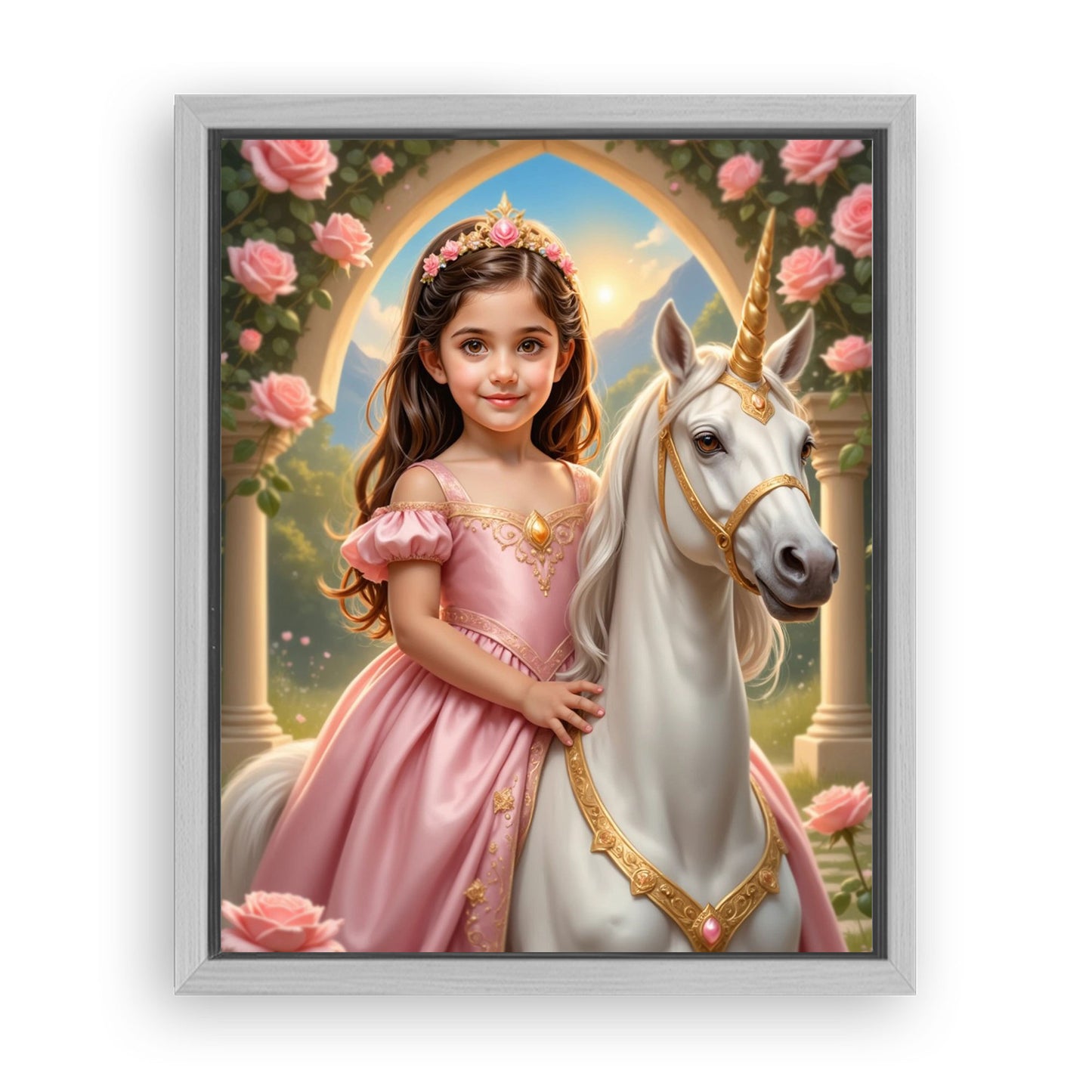 Save 40% When You Add A Frame To Your 12x16 'The Baby Unicorn Princess' Canvas Now