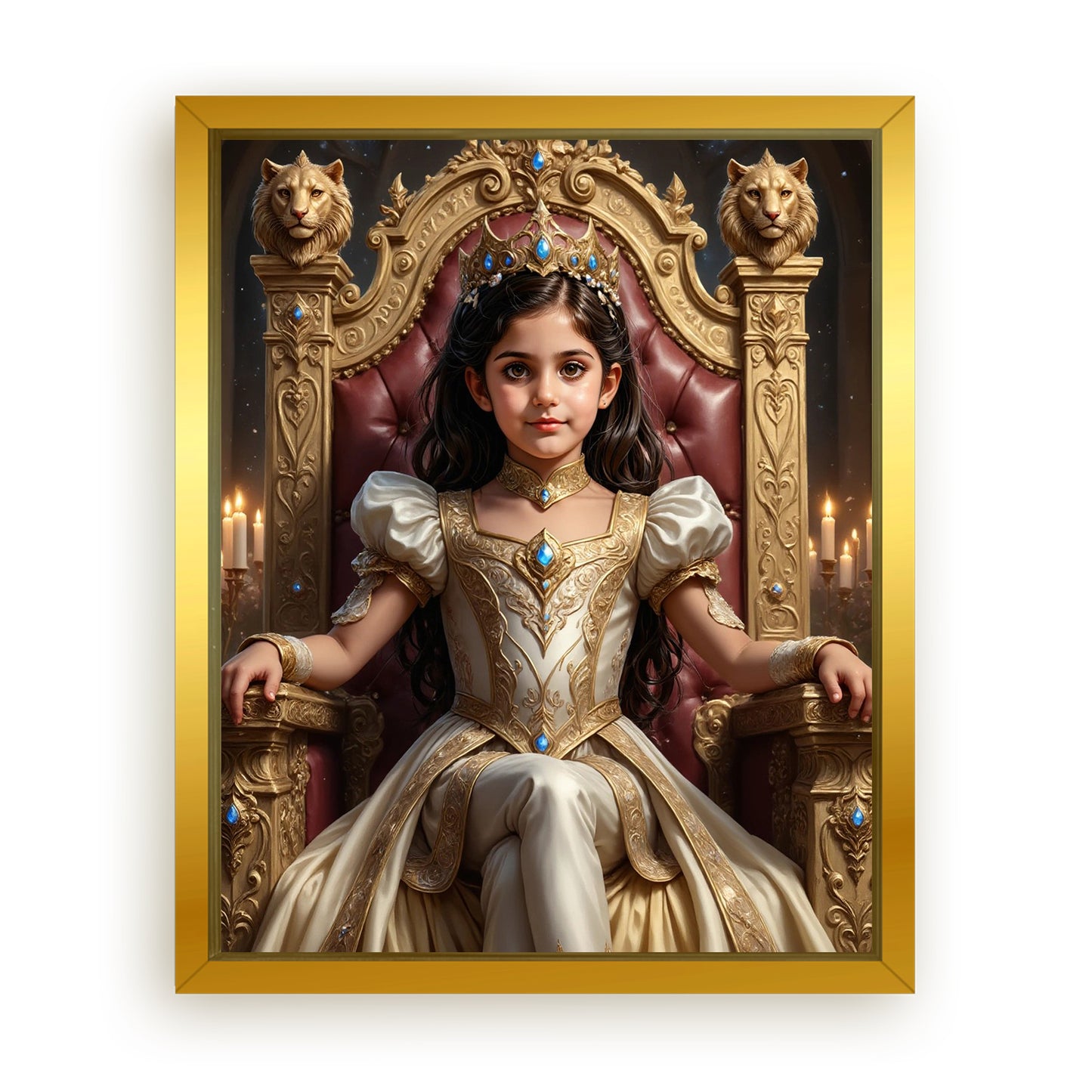 Make Your 16x20 Inches 'The Lionheart Queen' Canvas Even More Special, Add a Beautiful Premium Frame & Make It Truly Gift-Ready!