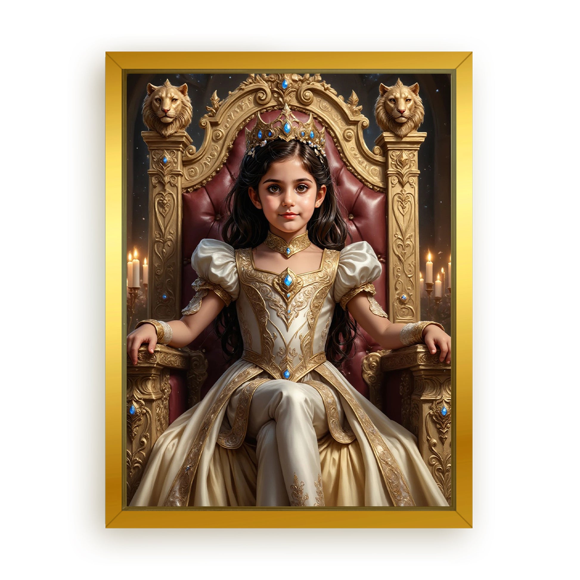 Make Your 18x24 Inches 'The Lionheart Queen' Canvas Even More Special, Add a Beautiful Premium Frame & Make It Truly Gift-Ready!