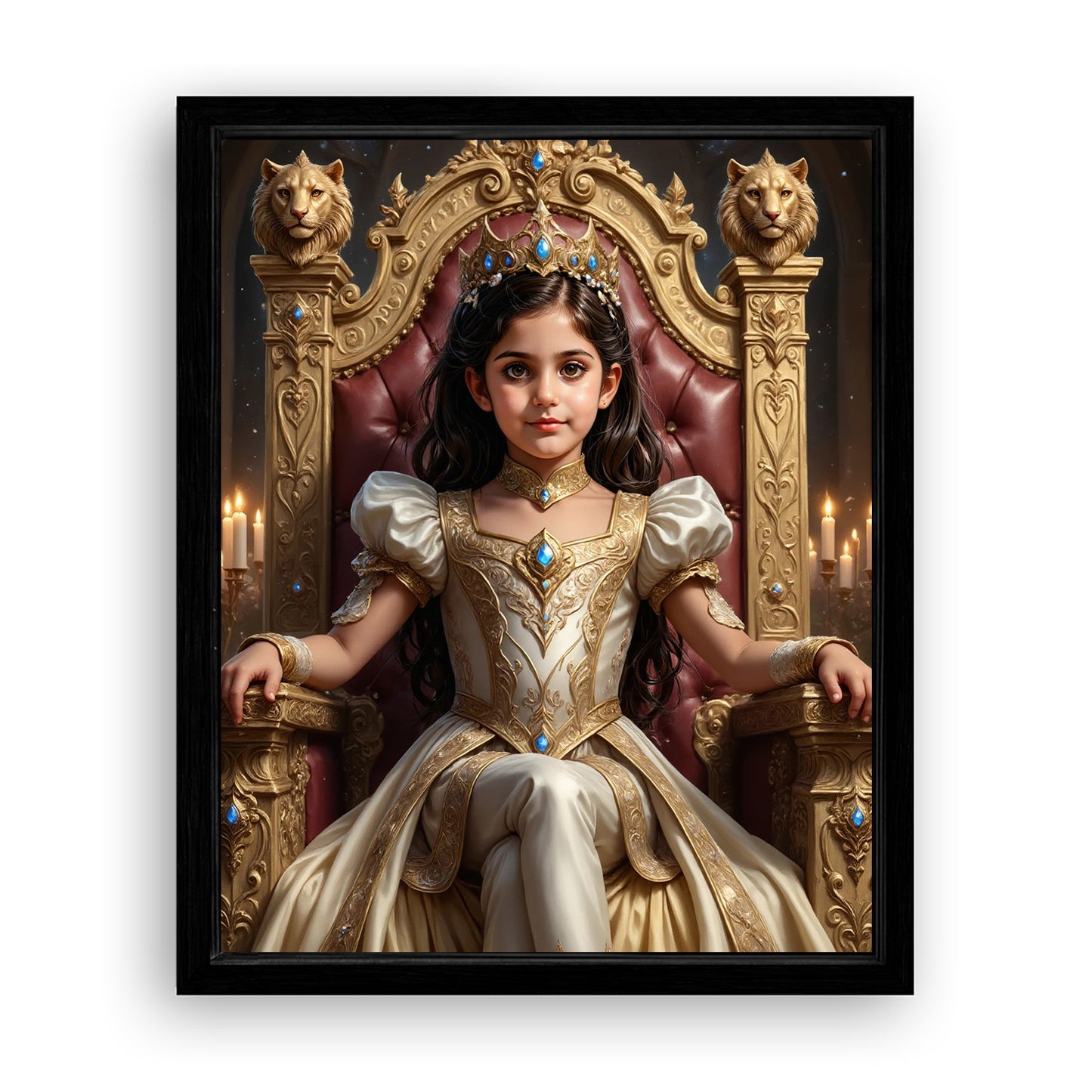 Make Your 16x20 Inches 'The Lionheart Queen' Canvas Even More Special, Add a Beautiful Premium Frame & Make It Truly Gift-Ready!