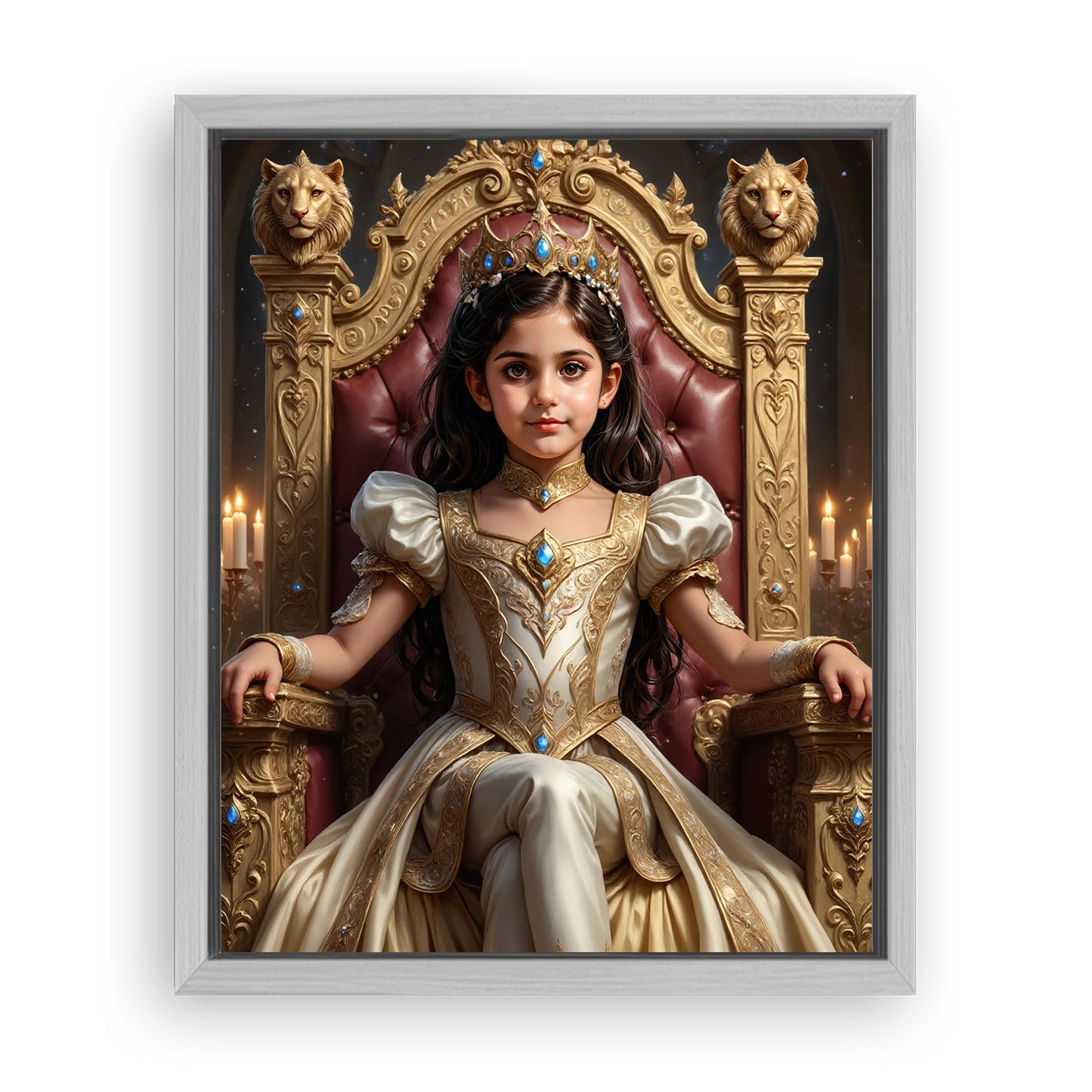 Make Your 16x20 Inches 'The Lionheart Queen' Canvas Even More Special, Add a Beautiful Premium Frame & Make It Truly Gift-Ready!