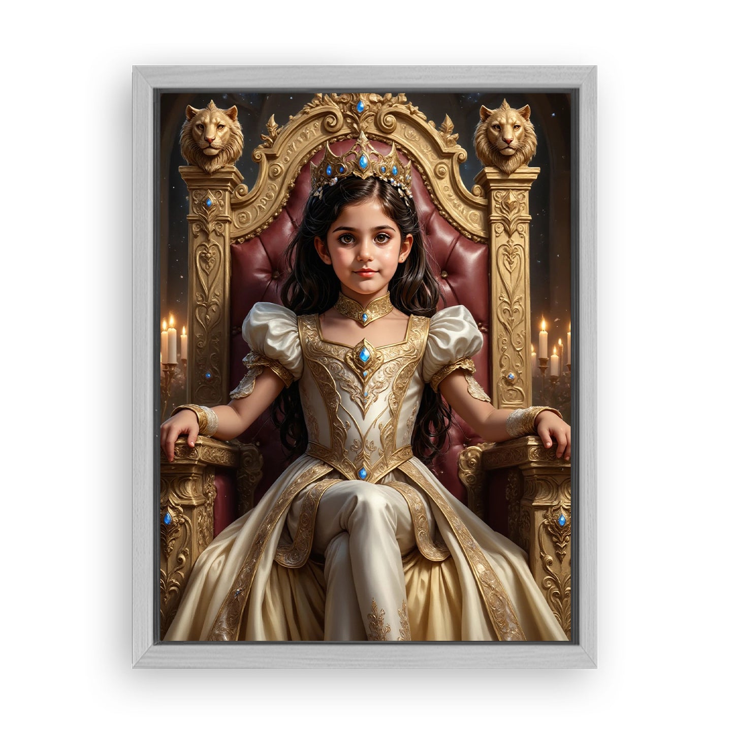 Make Your 18x24 Inches 'The Lionheart Queen' Canvas Even More Special, Add a Beautiful Premium Frame & Make It Truly Gift-Ready!