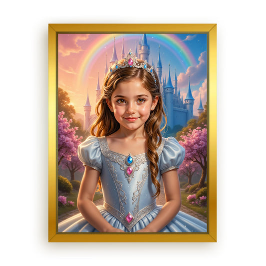 Save 33% When You Add A Frame To Your 18x24 'The Rainbow Princess' Canvas Now
