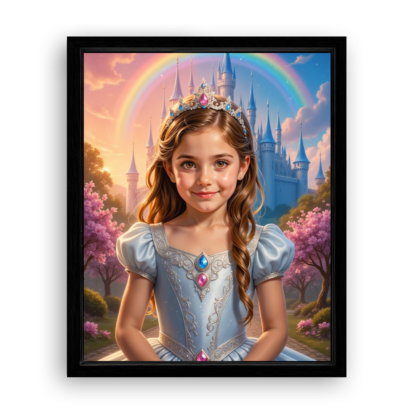 Save 33% When You Add A Frame To Your 16x20 'The Rainbow Princess' Canvas Now