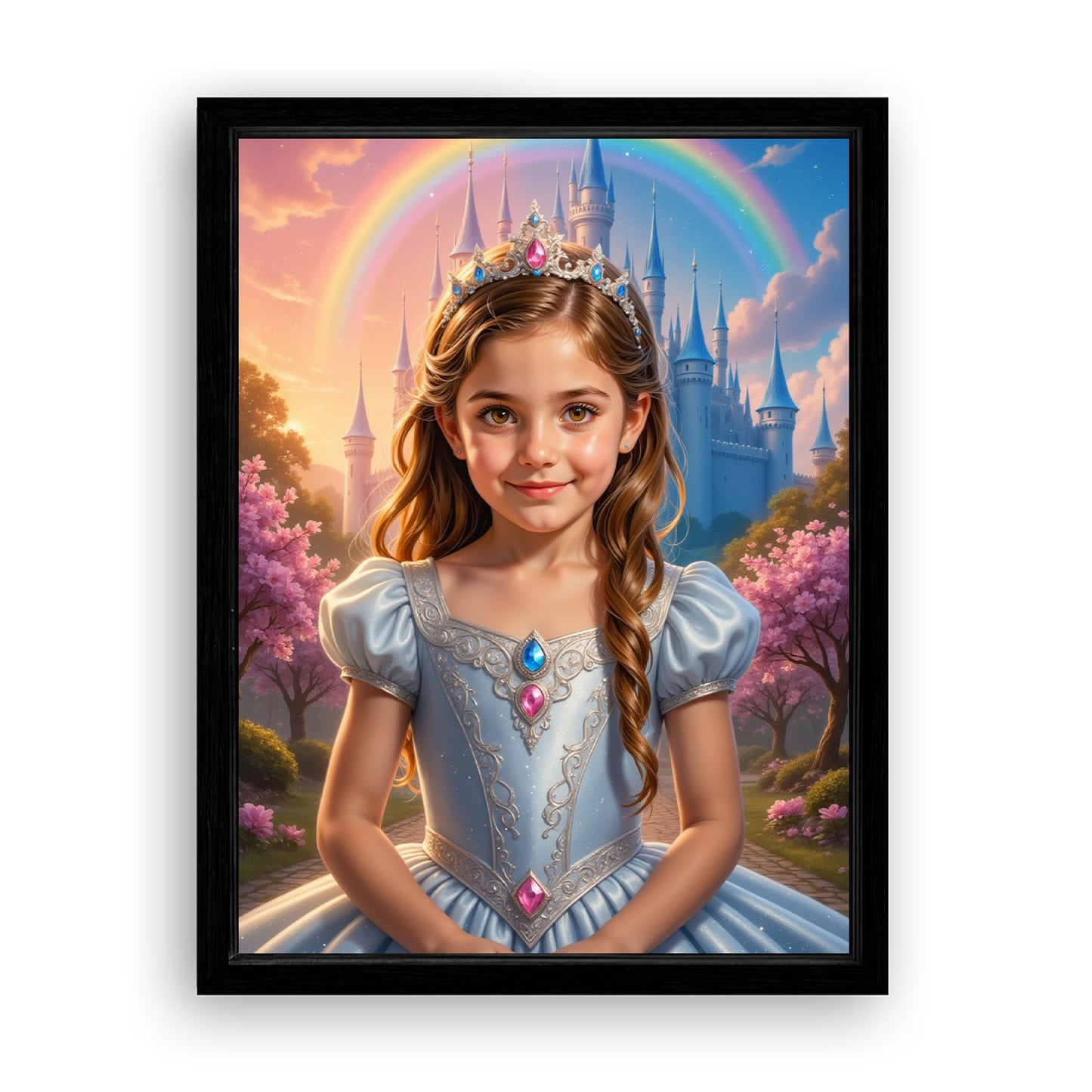 Save 33% When You Add A Frame To Your 18x24 'The Rainbow Princess' Canvas Now