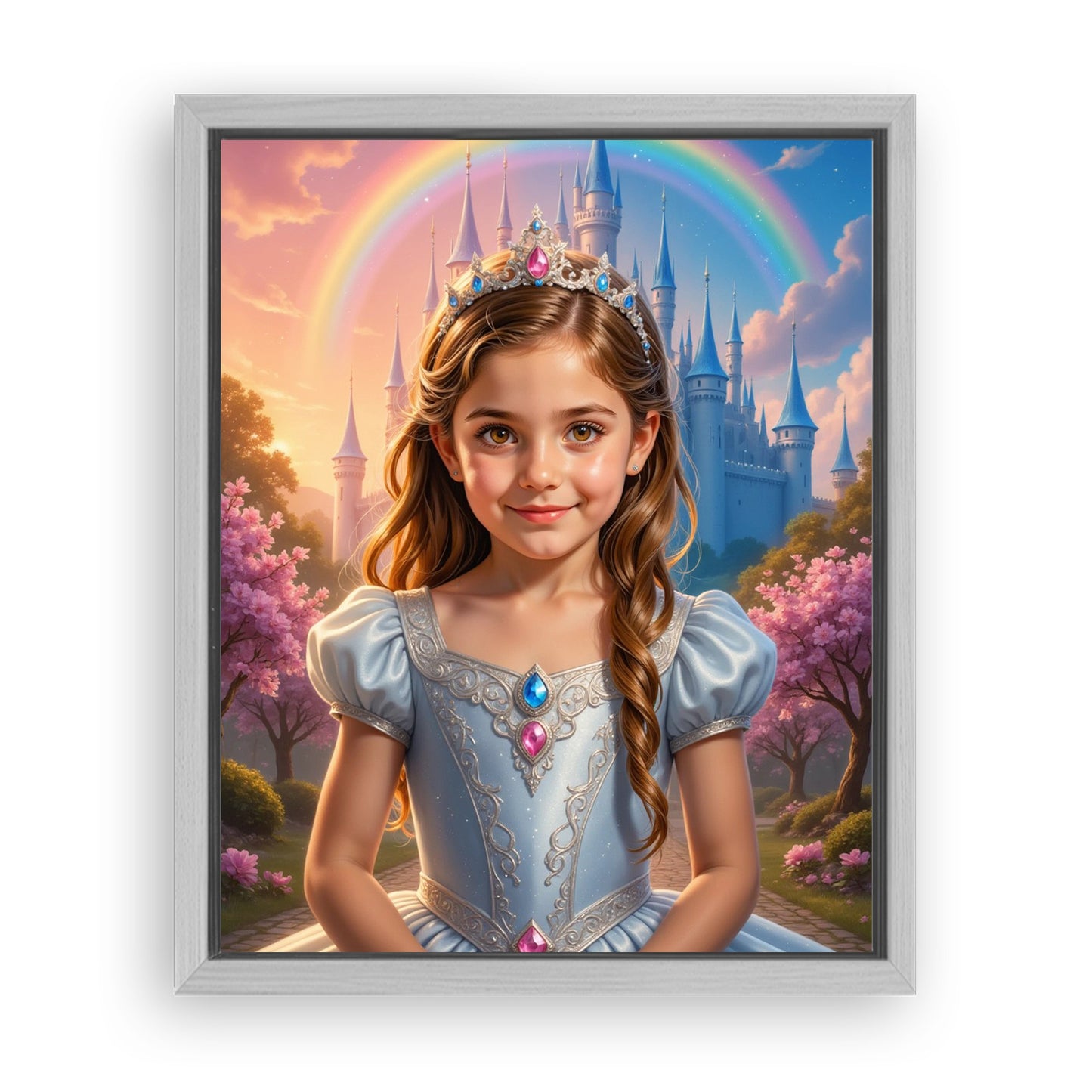 Save 33% When You Add A Frame To Your 10x08 'The Rainbow Princess' Canvas Now