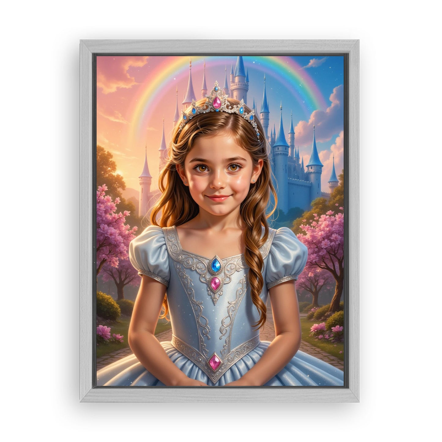 Save 33% When You Add A Frame To Your 12x16 'The Rainbow Princess' Canvas Now
