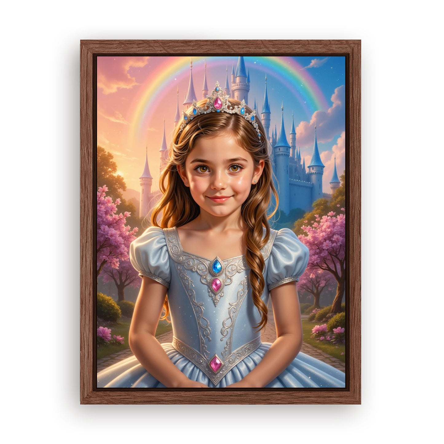 Save 33% When You Add A Frame To Your 12x16 'The Rainbow Princess' Canvas Now