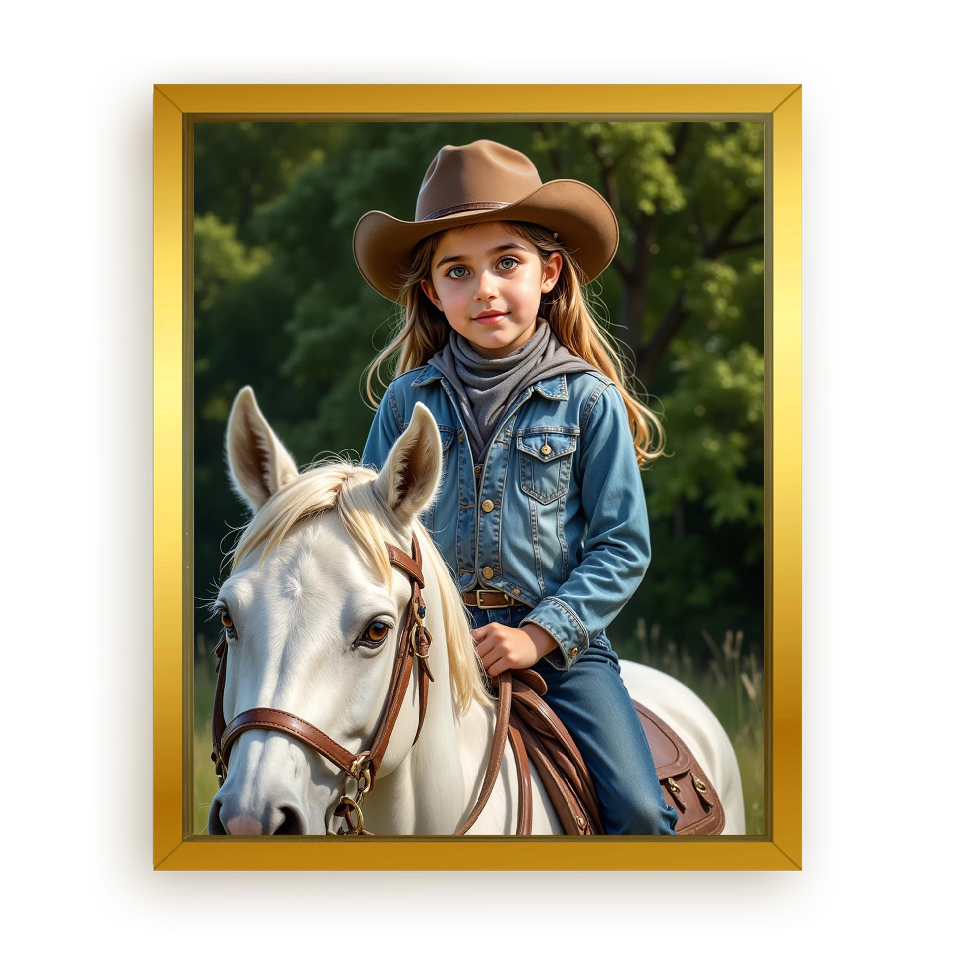 Save 33% When You Add A Frame To Your 16x20 'The Rodeo Princess' Canvas Now