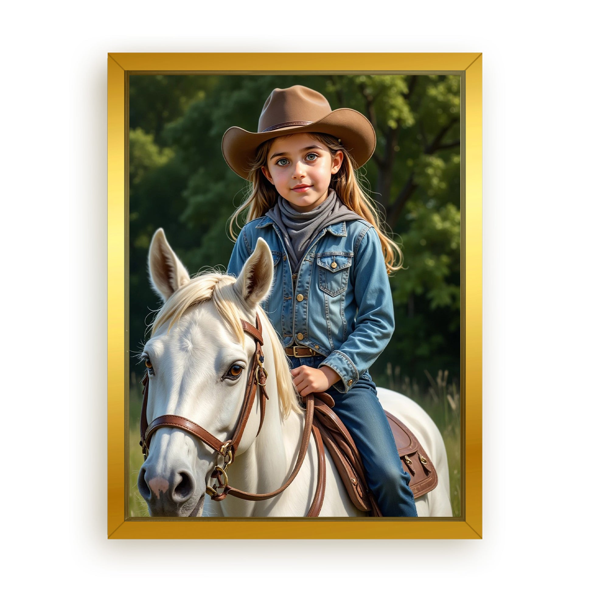 Save 33% When You Add A Frame To Your 12x16 'The Rodeo Princess' Canvas Now