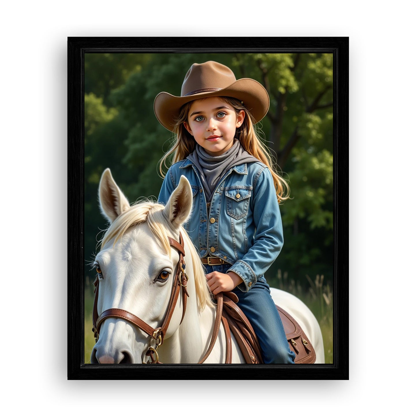 Save 33% When You Add A Frame To Your 16x20 'The Rodeo Princess' Canvas Now