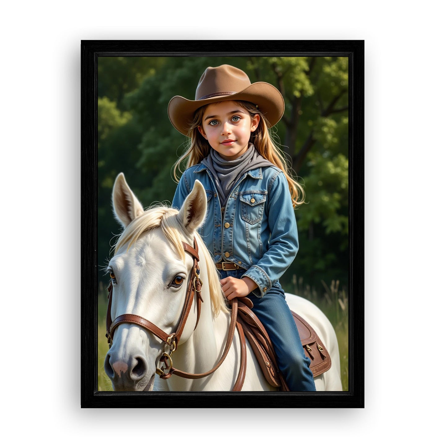 Save 33% When You Add A Frame To Your 18x24 'The Rodeo Princess' Canvas Now