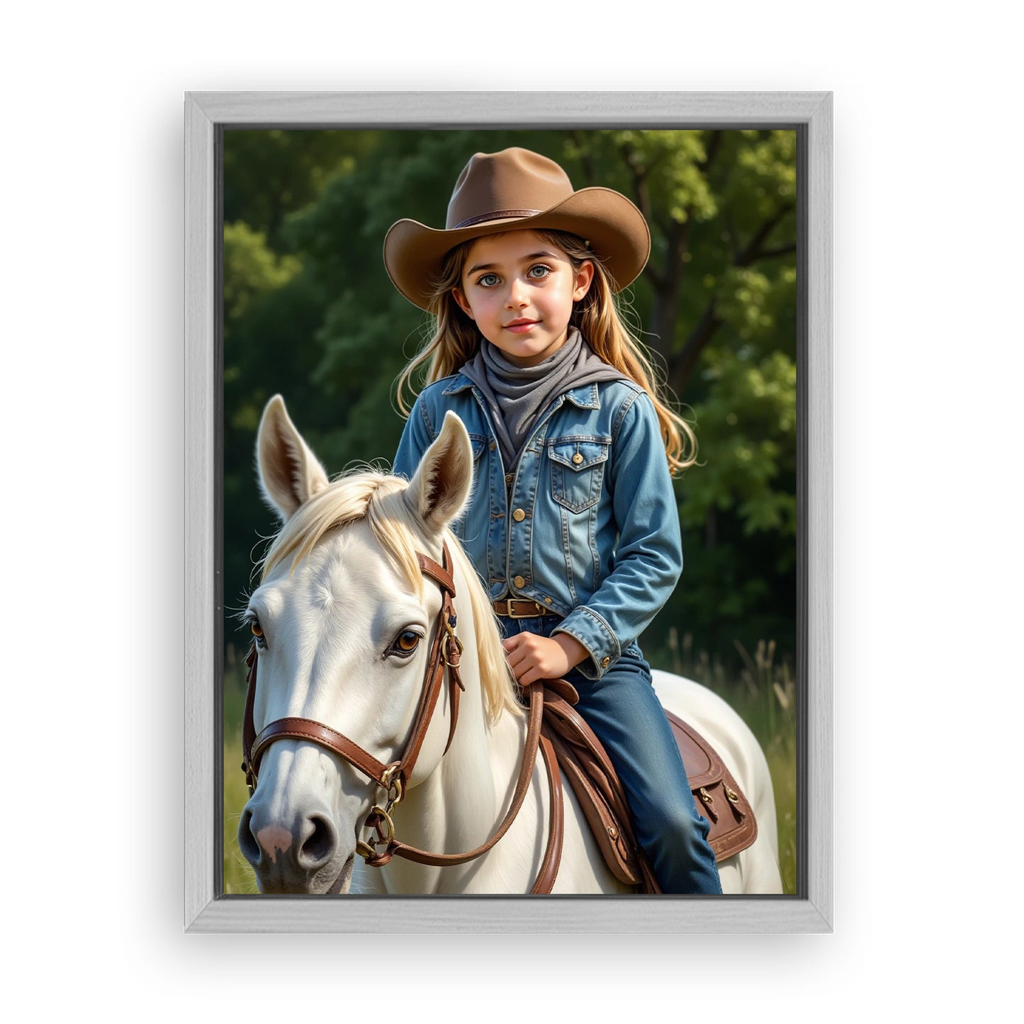 Save 33% When You Add A Frame To Your 12x16 'The Rodeo Princess' Canvas Now