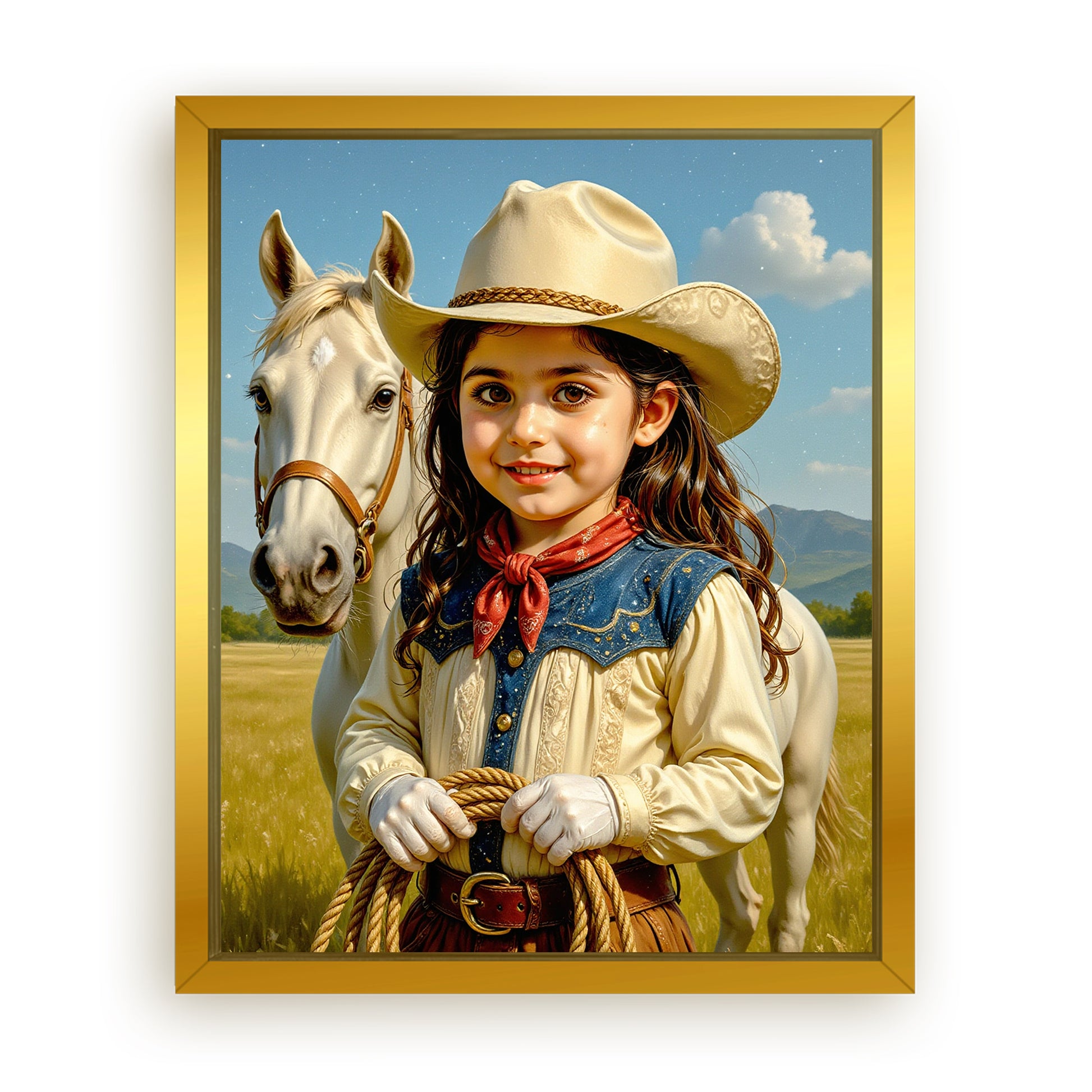 Make Your 10x08 Inches 'The Lasso Princess' Canvas Even More Special, Add a Beautiful Premium Frame & Make It Truly Gift-Ready!