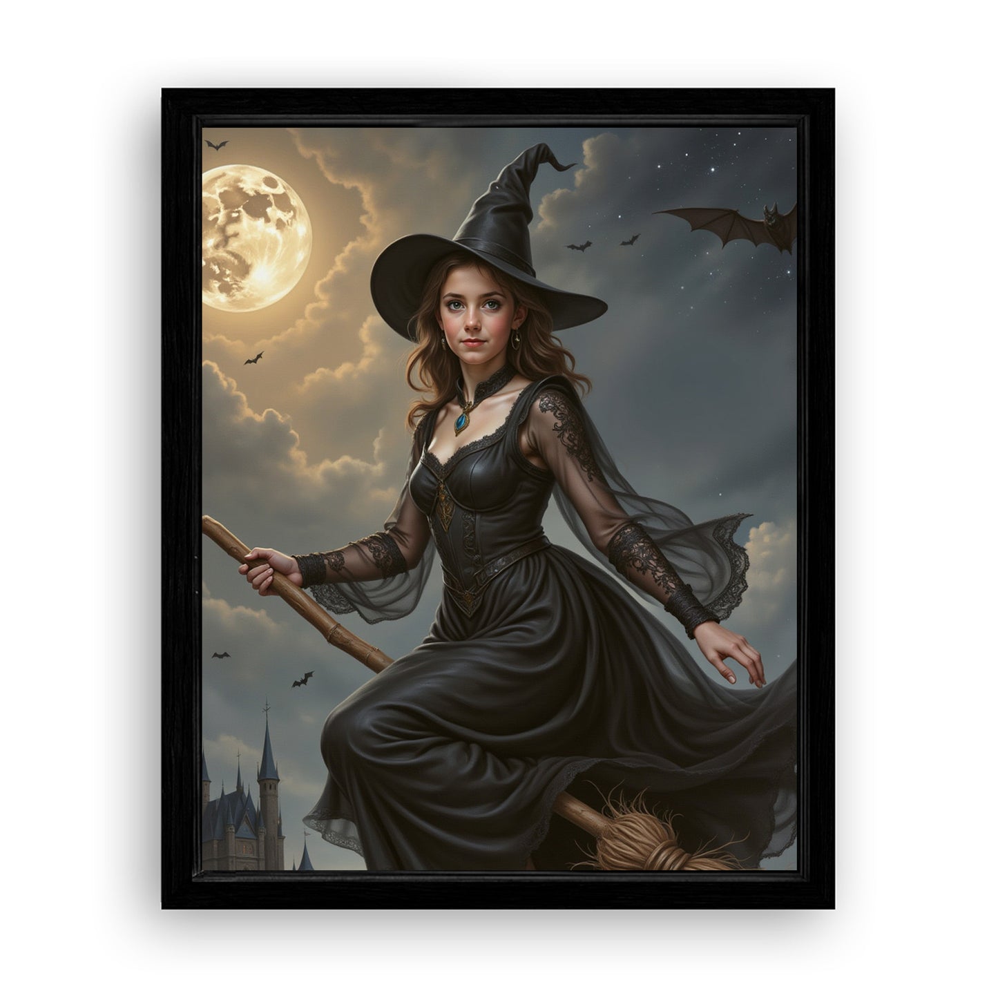 Save 33% When You Add A Frame To Your 16x20 'The Poised Witch' Canvas Now