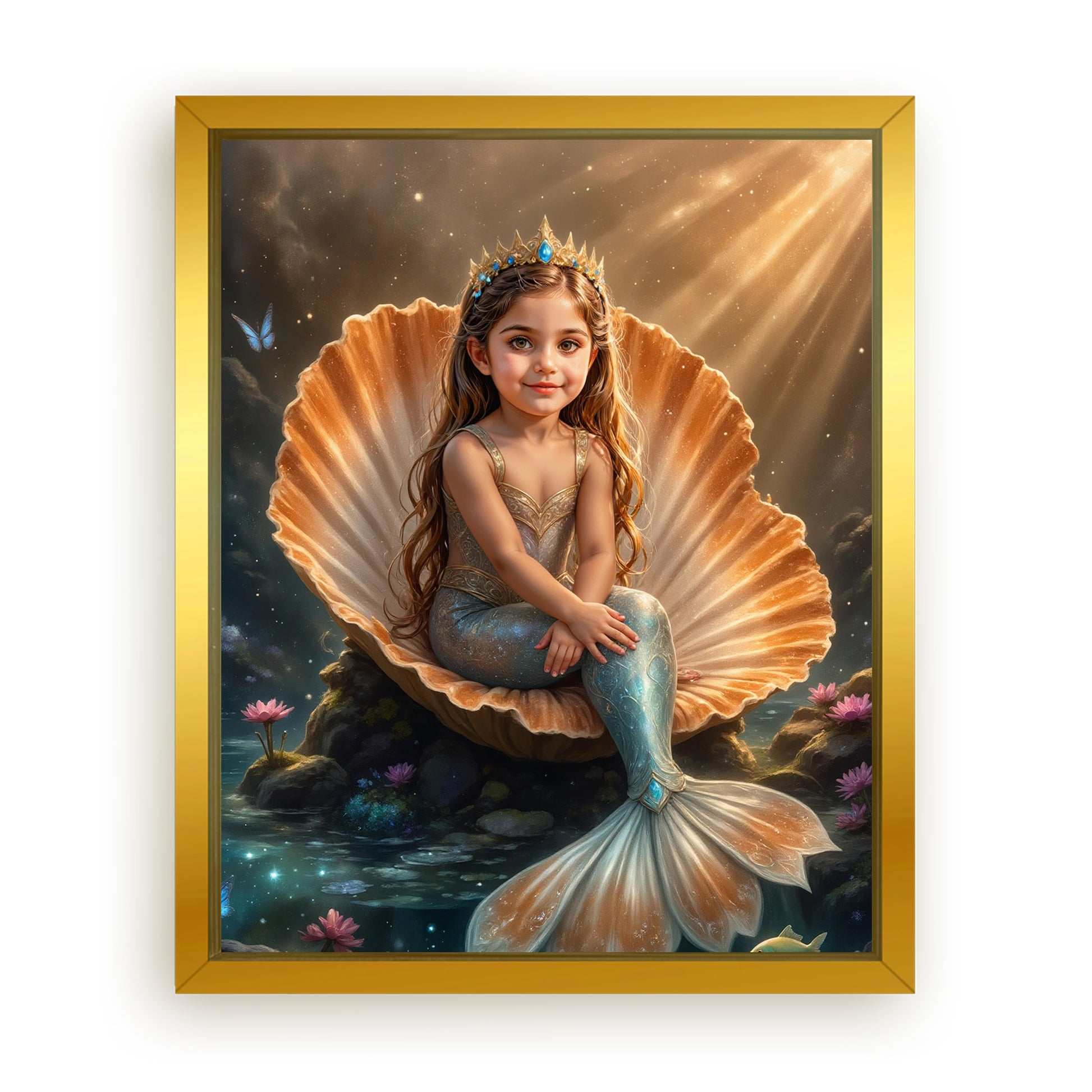 Save 33% When You Add A Frame To Your 16x20 'The Seashell Princess' Canvas Now