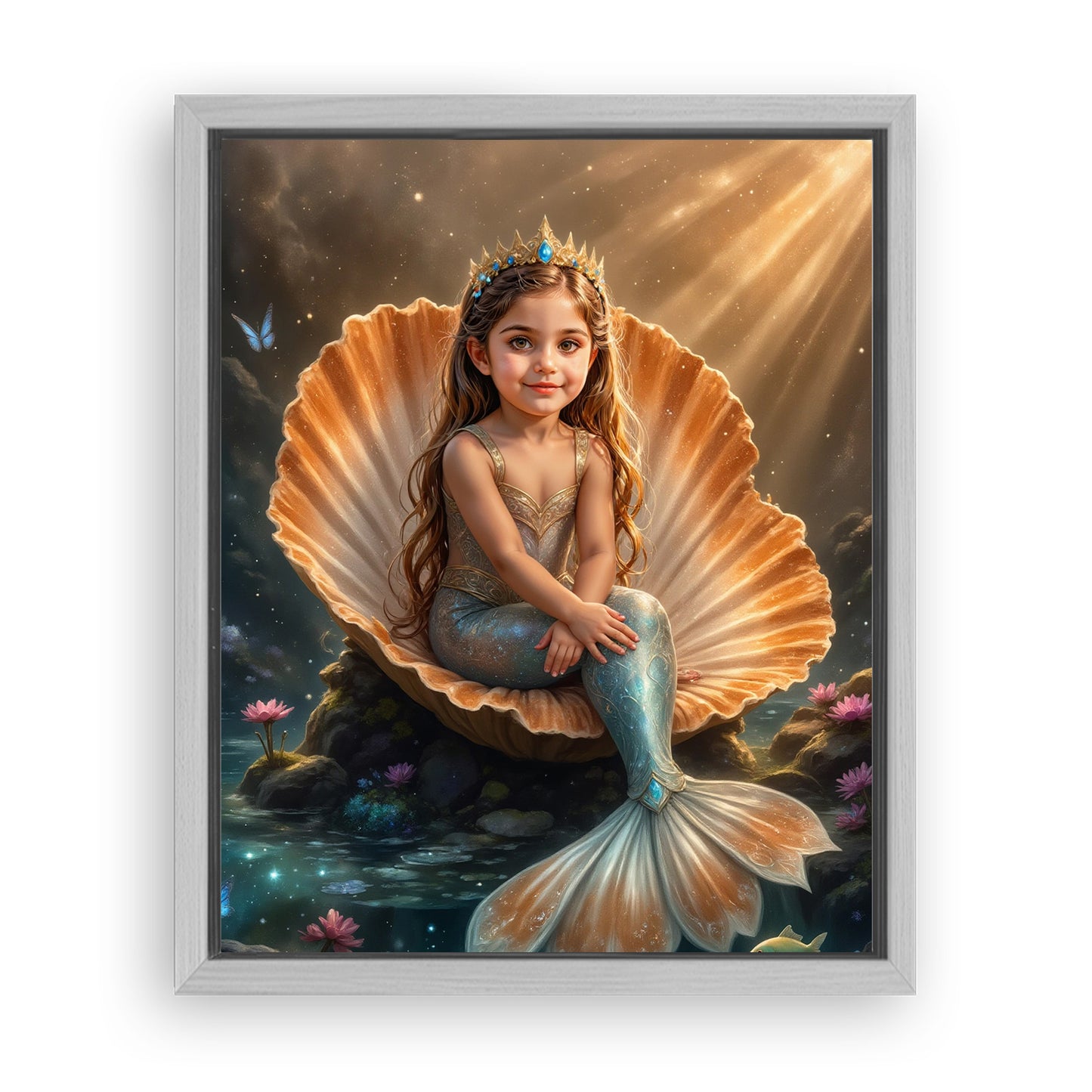 Save 33% When You Add A Frame To Your 16x20 'The Seashell Princess' Canvas Now