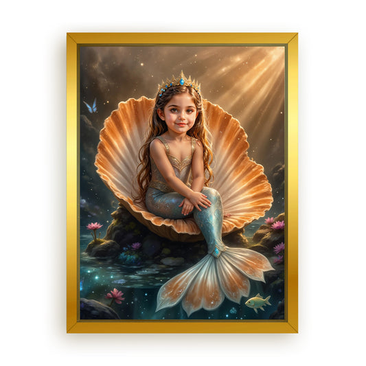 Save 33% When You Add A Frame To Your 18x24 'The Seashell Princess' Canvas Now