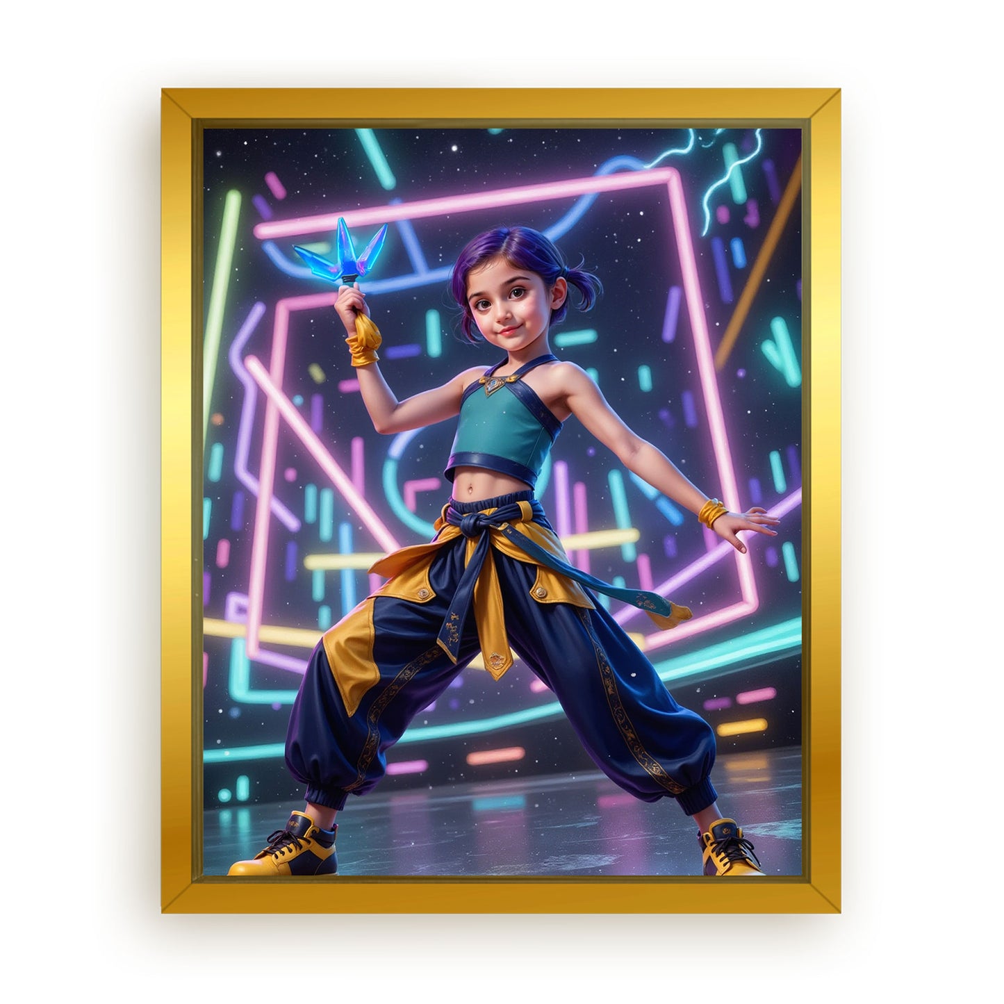 Save 33% When You Add A Frame To Your 10x08 'K-pop Aqua Hex' Canvas Now