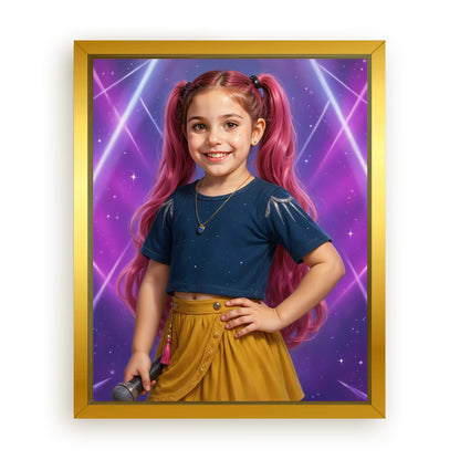 Save 33% When You Add A Frame To Your 10x08 'K-Pop Queen The Pink Comet' Canvas Now