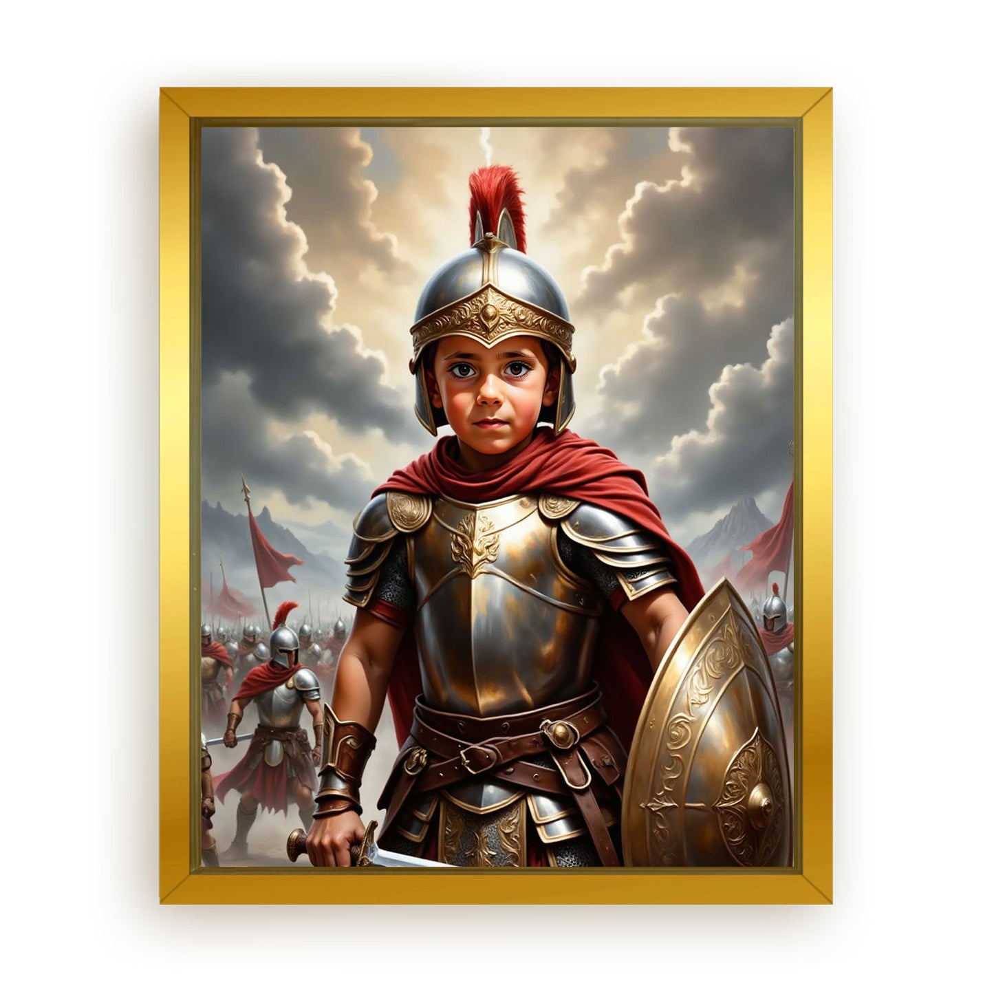 Save 33% When You Add A Frame To Your 10x08 'The Greek Spartan' Canvas Now