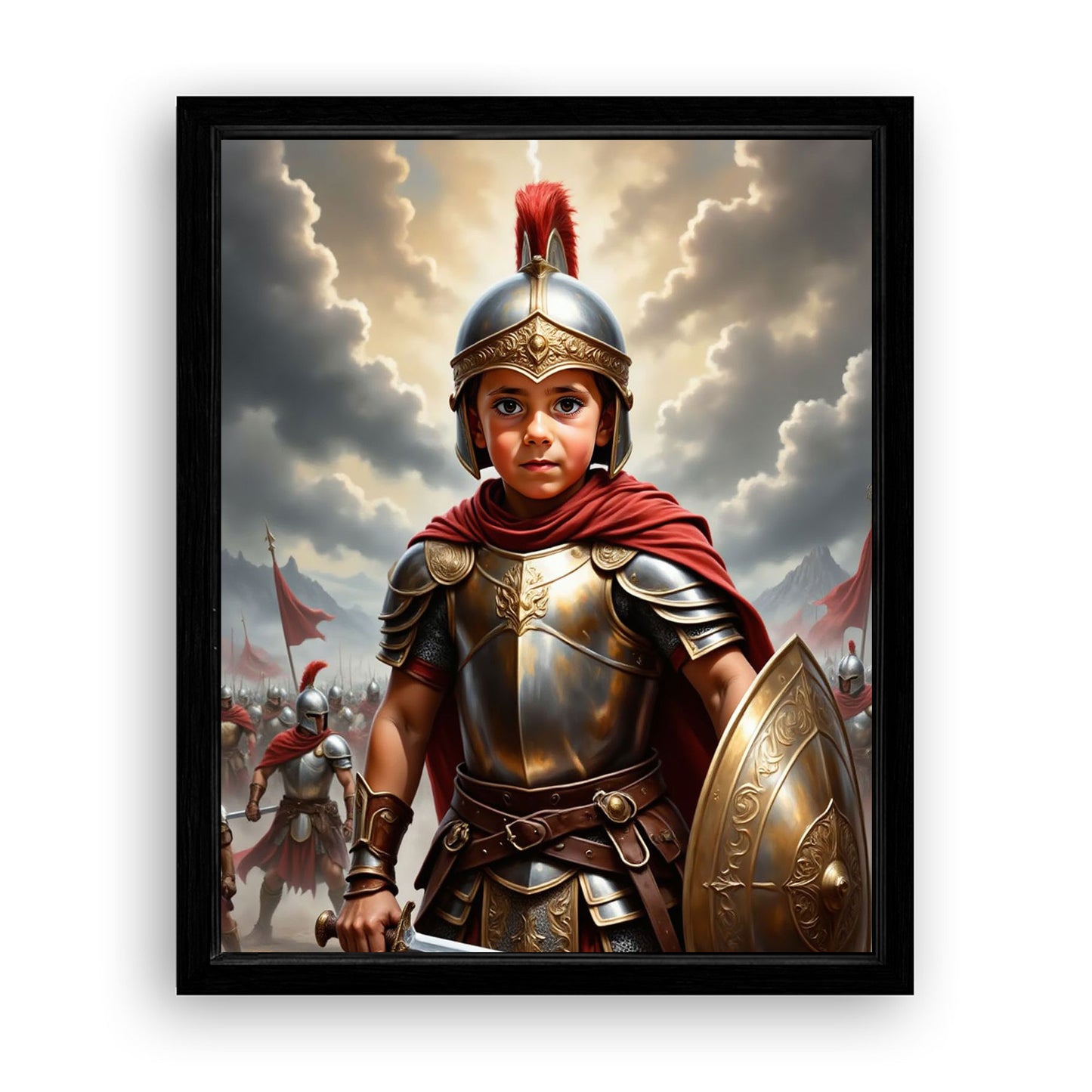 Save 33% When You Add A Frame To Your 16x20 'The Greek Spartan' Canvas Now