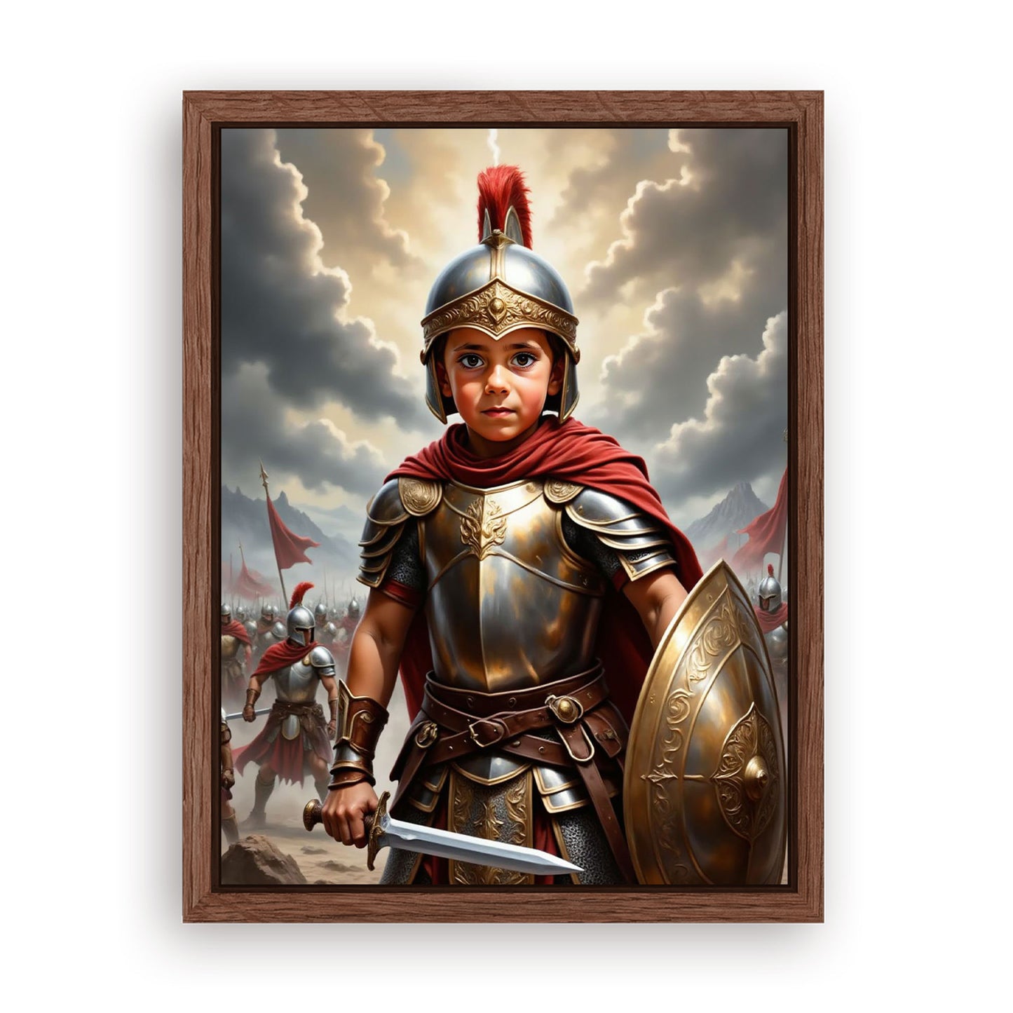 Save 33% When You Add A Frame To Your 12x16 'The Greek Spartan' Canvas Now