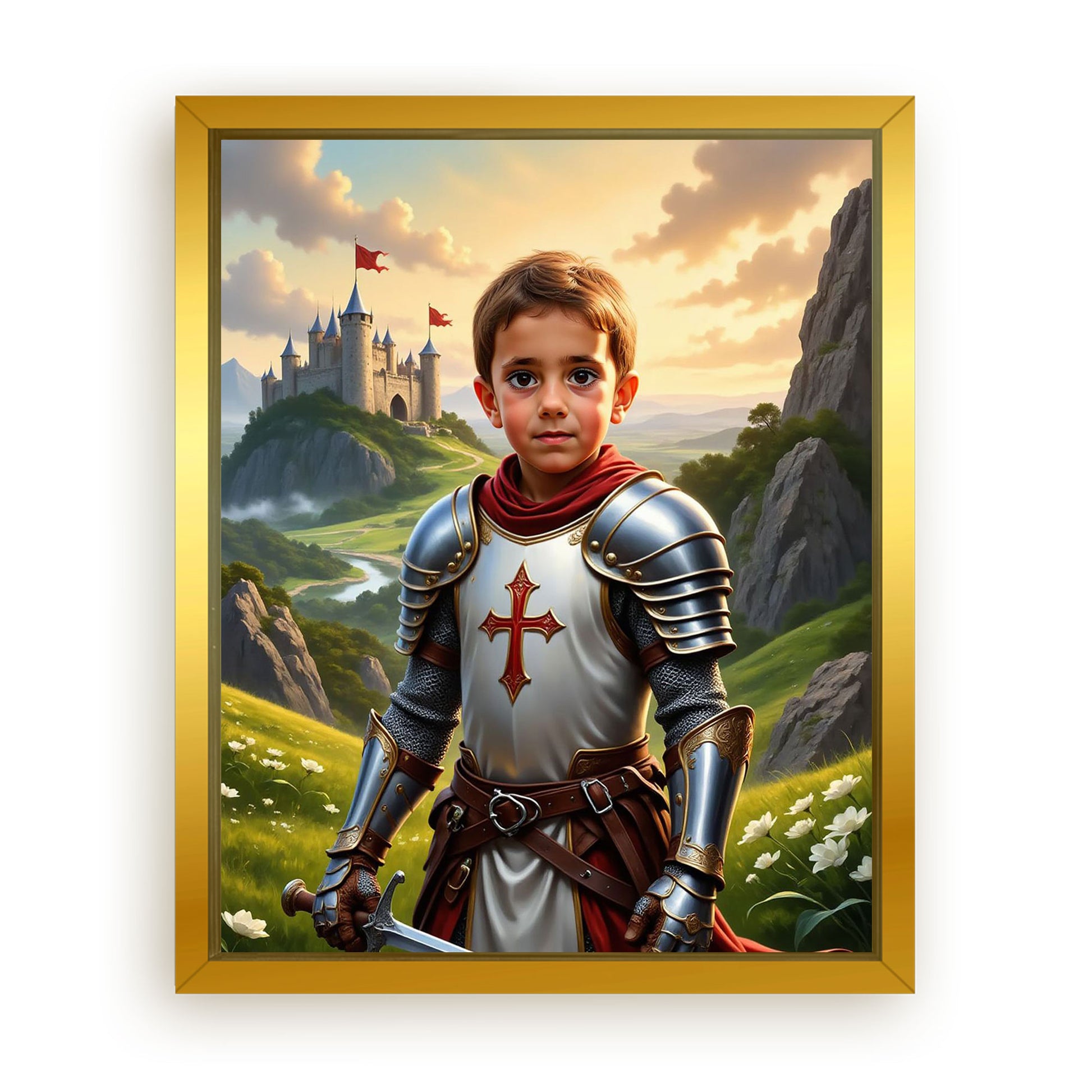 Save 33% When You Add A Frame To Your 16x20 'The Knight Crusader' Canvas Now