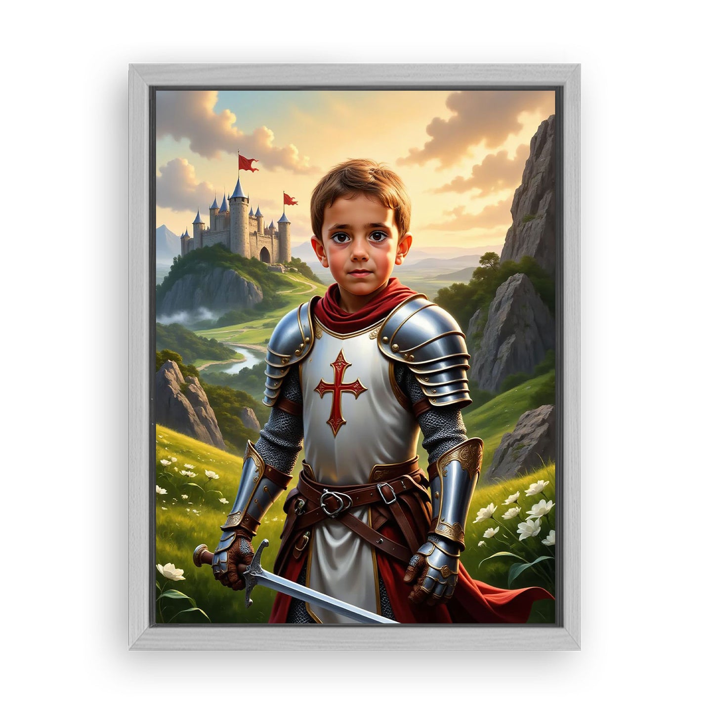 Save 33% When You Add A Frame To Your 18x24 'The Knight Crusader' Canvas Now
