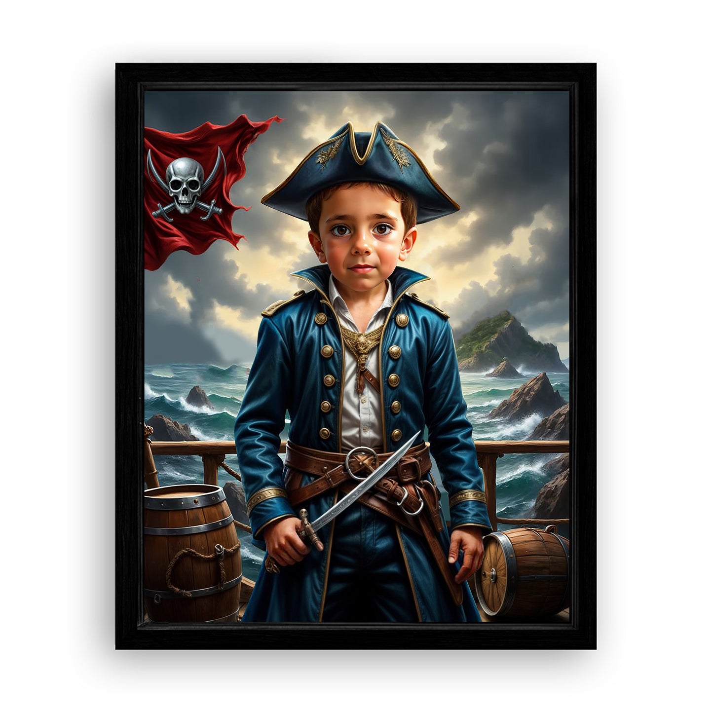 Make Your 16x20 Inches 'The Daring Pirate Captain' Canvas Even More Special, Add a Beautiful Premium Frame & Make It Truly Gift-Ready!