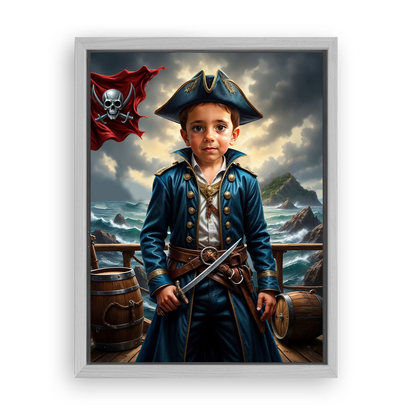 Make Your 12x16 Inches 'The Daring Pirate Captain' Canvas Even More Special, Add a Beautiful Premium Frame & Make It Truly Gift-Ready!