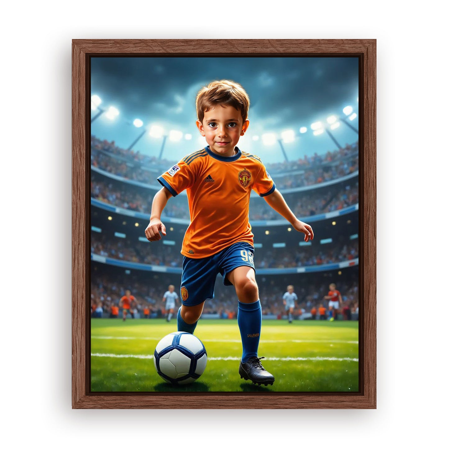 Save 33% When You Add A Frame To Your 16x20 'The Soccer Star' Canvas Now