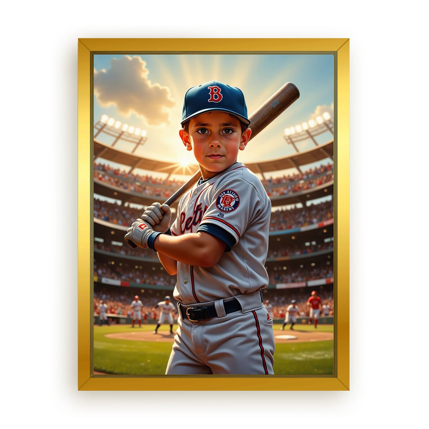 Save 33% When You Add A Frame To Your 18x24 'The Baseball Slugger' Canvas Now