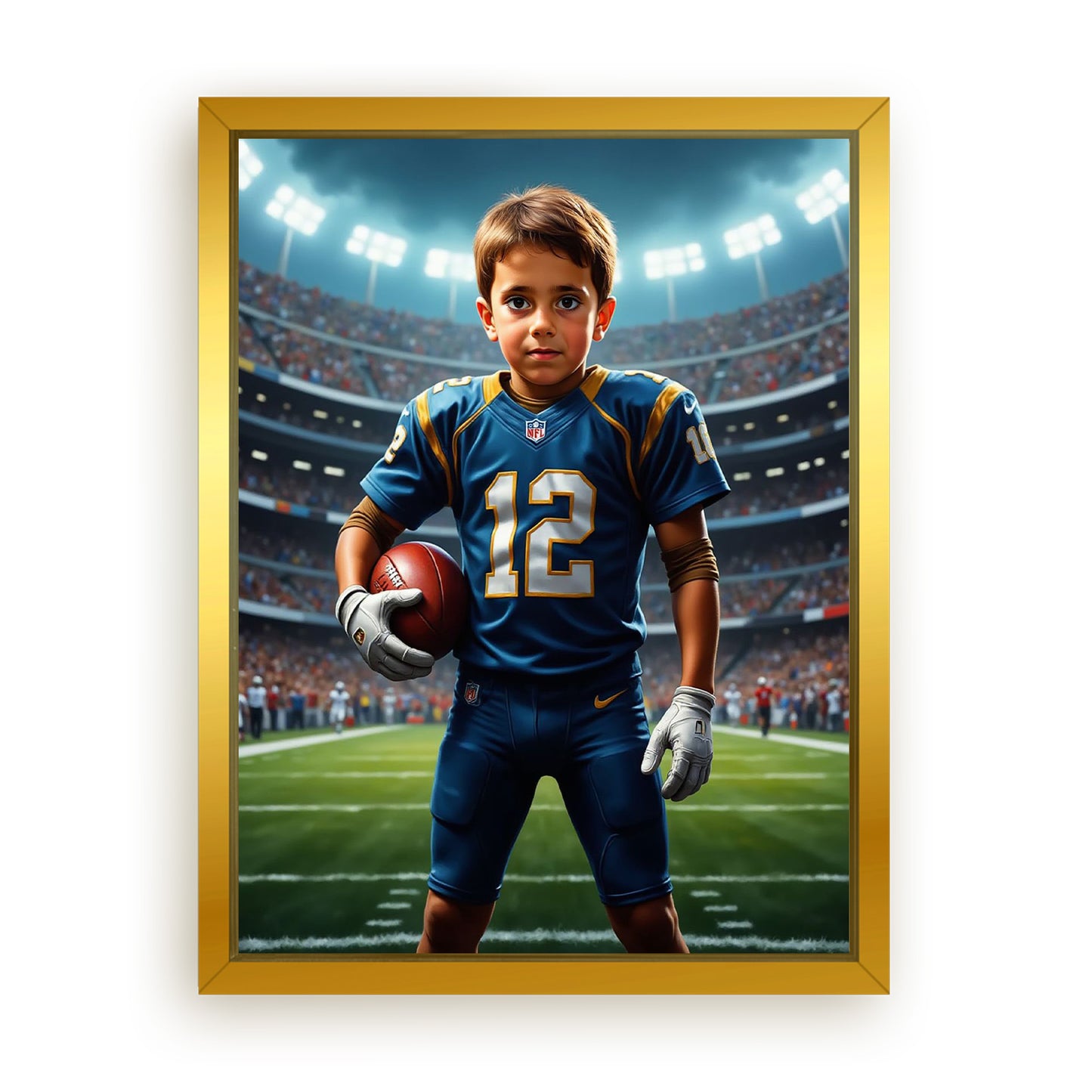 Save 33% When You Add A Frame To Your 12x16 'The Quarterback' Canvas Now