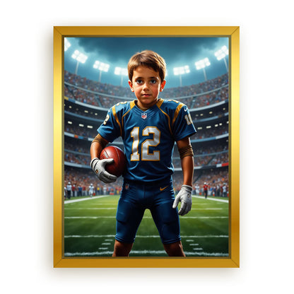 Save 33% When You Add A Frame To Your 12x16 'The Quarterback' Canvas Now