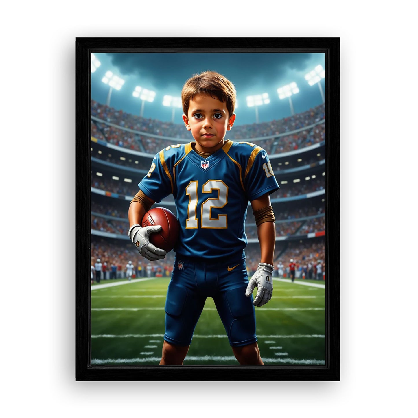 Save 33% When You Add A Frame To Your 18x24 'The Quarterback' Canvas Now