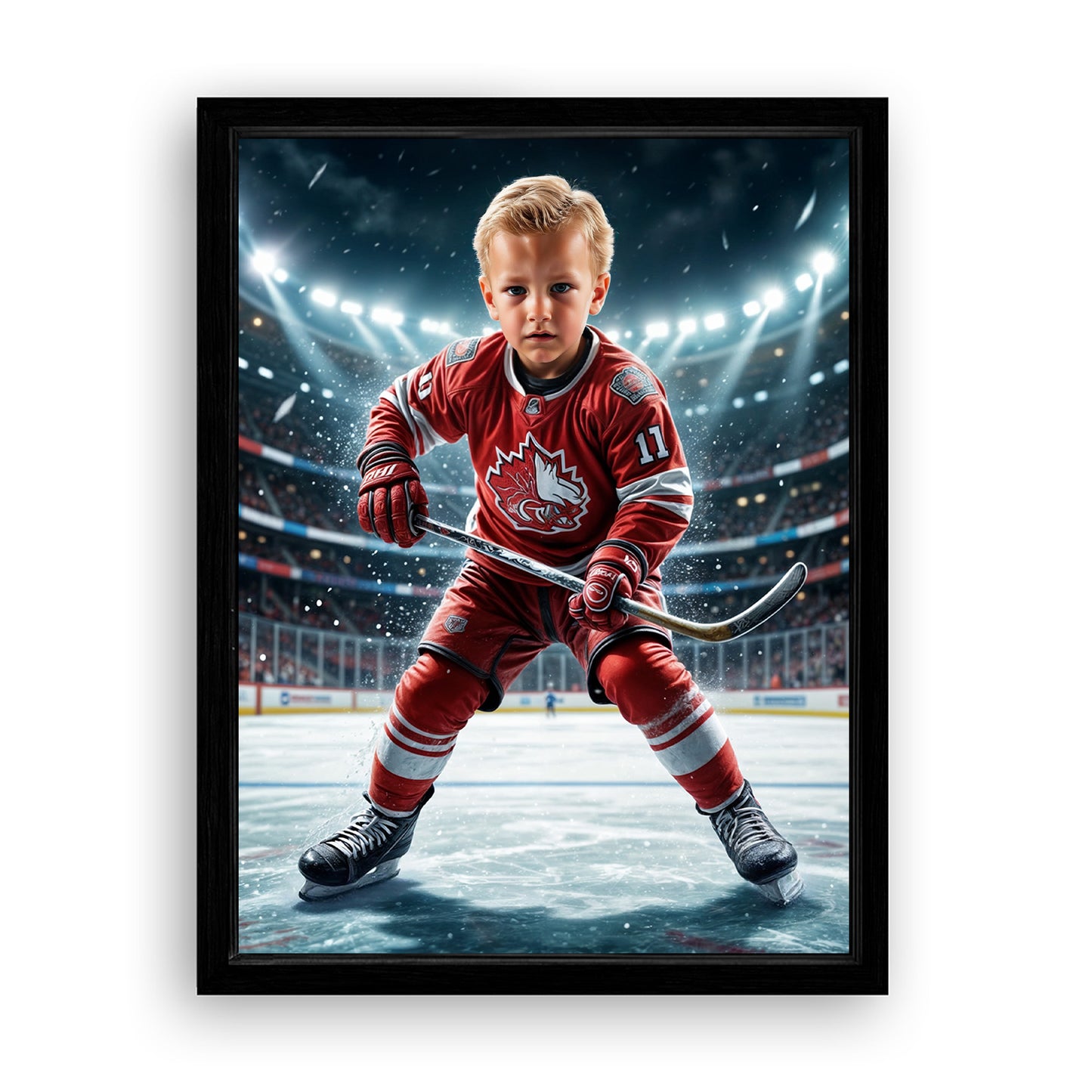 Save 33% When You Add A Frame To Your 12x16 'The Firefighter Hero' Canvas Now