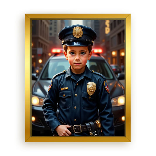 Save 33% When You Add A Frame To Your 10x08 'The Police Chief' Canvas Now
