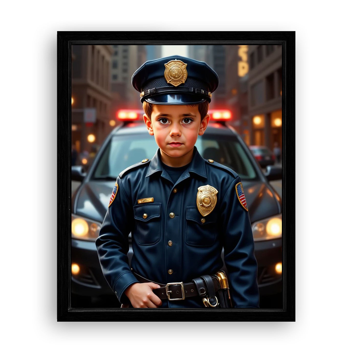 Save 33% When You Add A Frame To Your 16x20 'The Police Chief' Canvas Now