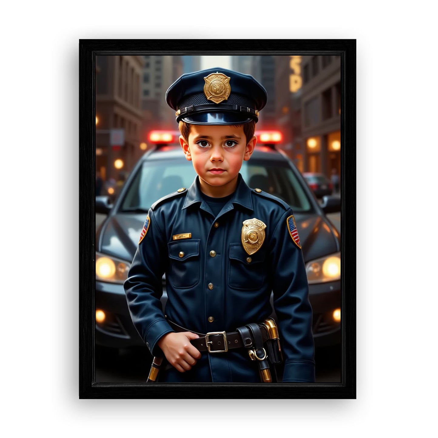 Save 33% When You Add A Frame To Your 12x16 'The Police Chief' Canvas Now