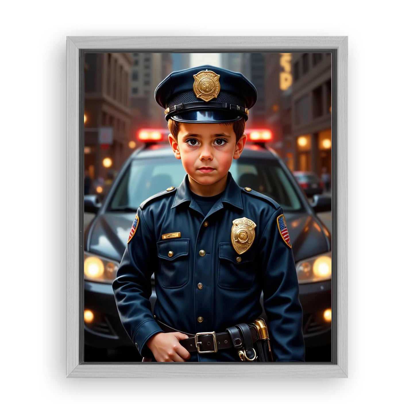 Save 33% When You Add A Frame To Your 16x20 'The Police Chief' Canvas Now