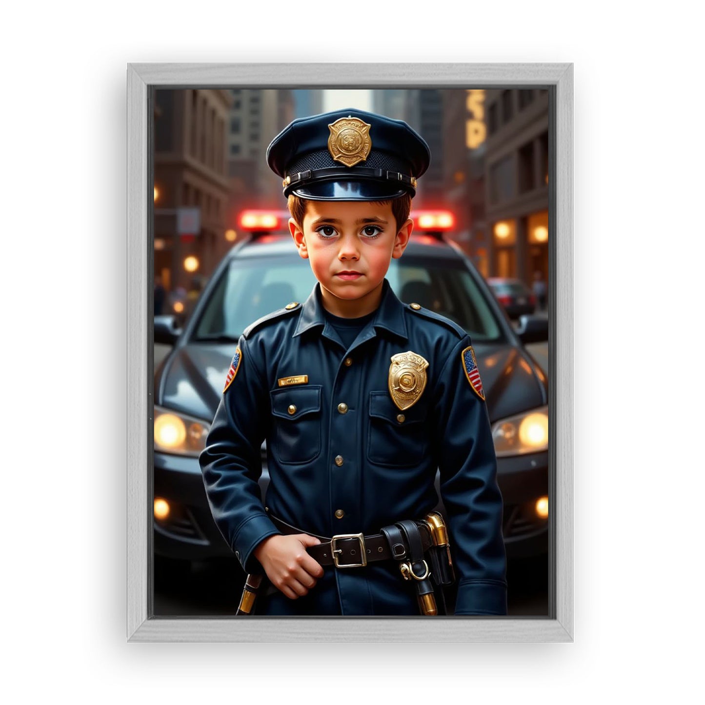 Save 33% When You Add A Frame To Your 18x24 'The Police Chief' Canvas Now