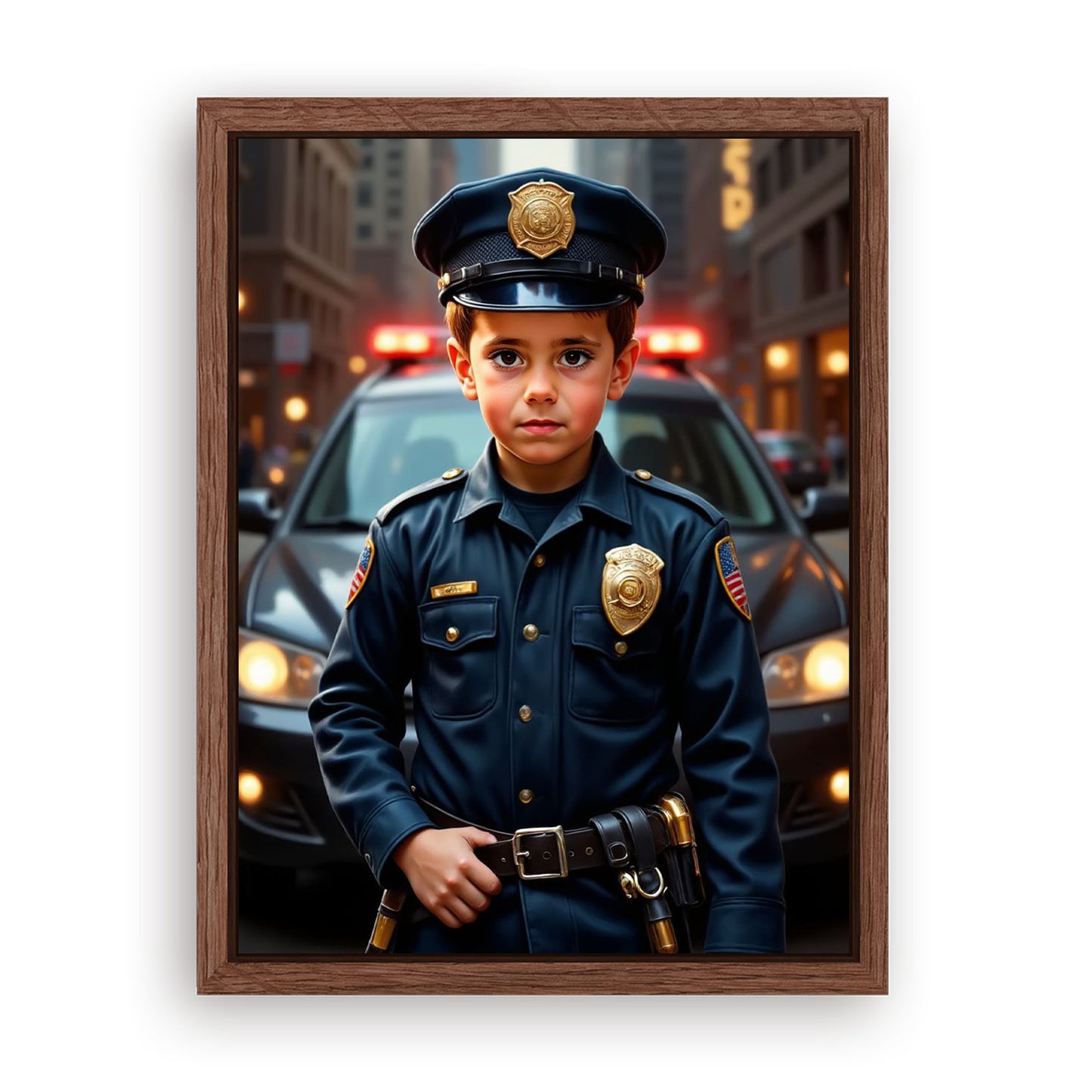 Save 33% When You Add A Frame To Your 18x24 'The Police Chief' Canvas Now