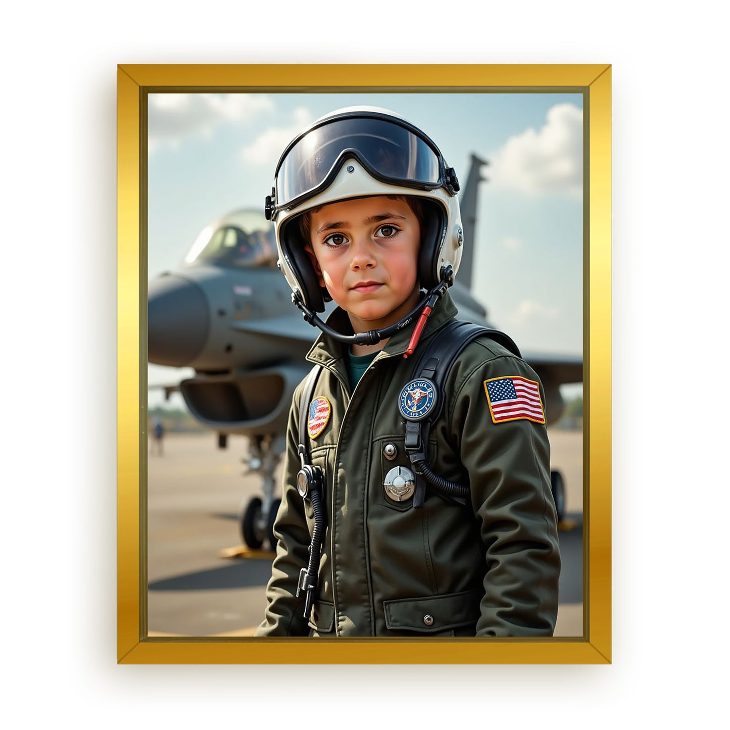 Save 33% When You Add A Frame To Your 16x20 'Top Gun Pilot' Canvas Now