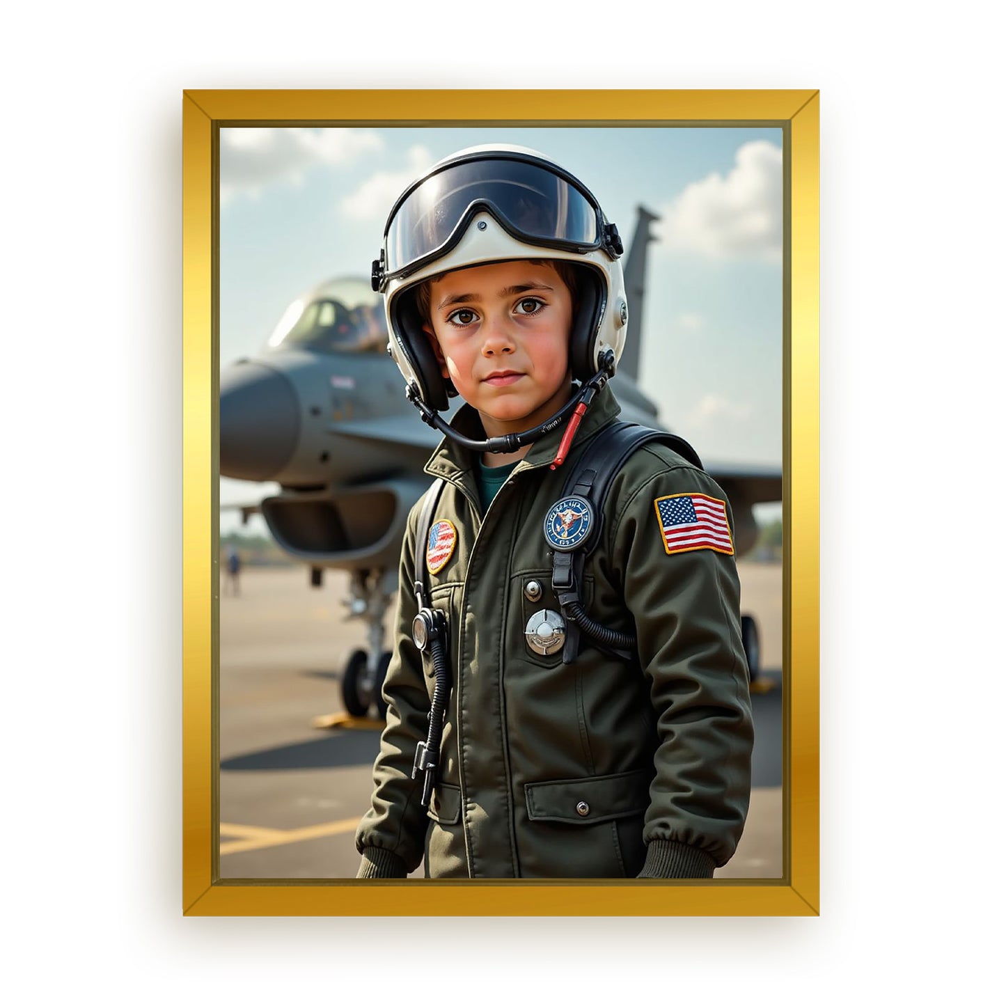 Save 33% When You Add A Frame To Your 12x16 'Top Gun Pilot' Canvas Now